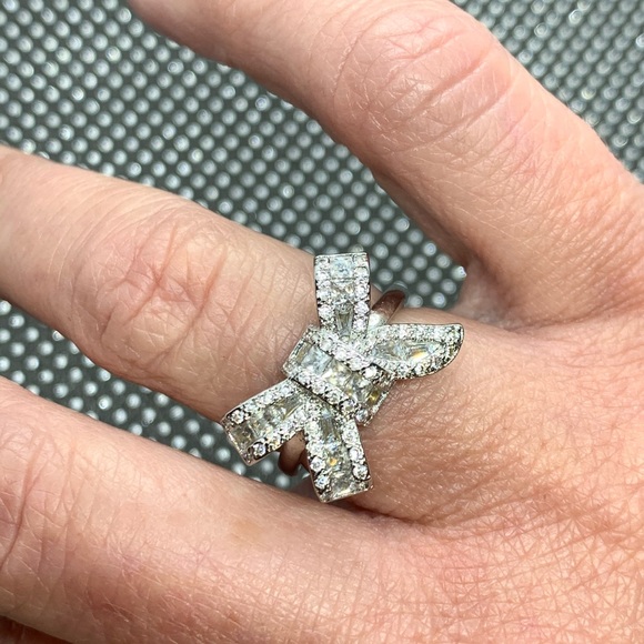 Big Bow Knot Stackable Ring Micro Pave CZ - Picture 3 of 7